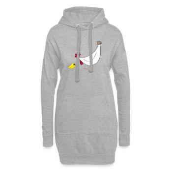 Fans de poulet - - Coq - Poulet fou - Sweat-shirt à capuche long Femme - gris chiné - Devant