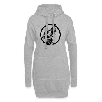 Silhouette de l’homme de baseball - Sweat-shirt à capuche long Femme - gris chiné - Devant