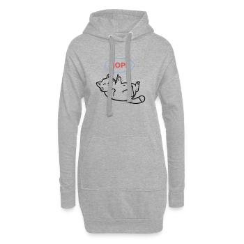 Lachende Katze Nope Mittelfinger - Hoodie-Kleid - Grau meliert - Vorne