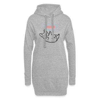 Frenchie Hund Nope Comic Bunt - Hoodie-Kleid - Grau meliert - Vorne