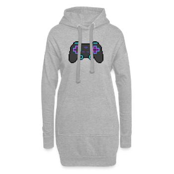 Autocollant Pixel Game Controller Retro 8 Bits Shirt - Sweat-shirt à capuche long Femme - gris chiné - Devant