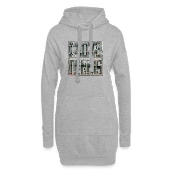 J’AIME LE TENNIS, tableau d’affichage, t-shirt d’idées cadeaux - Sweat-shirt à capuche long Femme - gris chiné - Devant