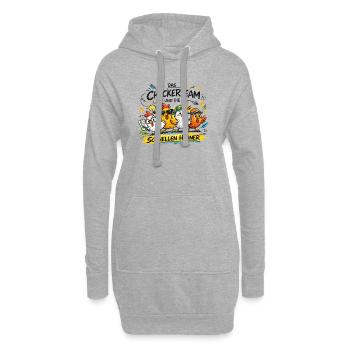 L’équipe de dames et les poulets rapides - Sweat-shirt à capuche long Femme - gris chiné - Devant