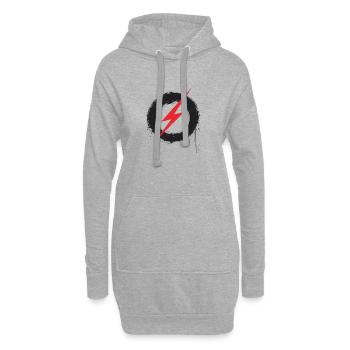 Liberté numérique - Art rétro du futur - Sweat-shirt à capuche long Femme - gris chiné - Devant