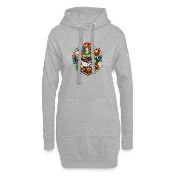 Erstklässler Lernwelt Logo - Hoodie-Kleid - Grau meliert - Vorne