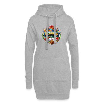 Schüler Lernwelt Sticker Design - Hoodie-Kleid - Grau meliert - Vorne