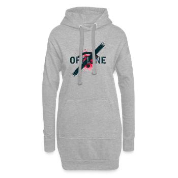 Chronically Offline - Digital Detox Art - Hoodie-Kleid - Grau meliert - Vorne