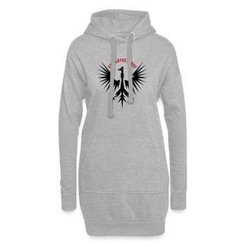 Blason de l’Aigle et de l’Oiseau - Dieu aime les oiseaux - Sweat-shirt à capuche long Femme - gris chiné - Devant