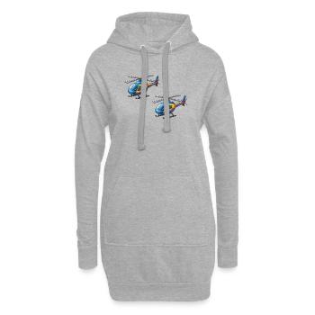 Dessin animé d’hélicoptère - Sweat-shirt à capuche long Femme - gris chiné - Devant