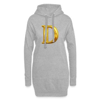 Monogramme en D Or - Sweat-shirt à capuche long Femme - gris chiné - Devant
