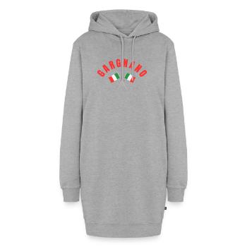 Drapeaux italiens de Gargnano - Sweat-shirt à capuche long Femme - gris chiné - Devant