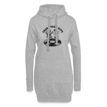 Danse vinyle Shake Your Hips - Sweat-shirt à capuche long Femme - gris chiné - Devant