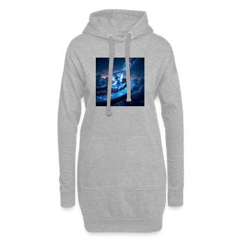 Keys: Pfad zum Mond - Hoodie-Kleid - Grau meliert - Vorne