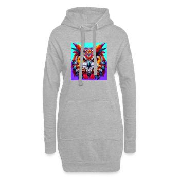 Eule - Hoodie-Kleid - Grau meliert - Vorne