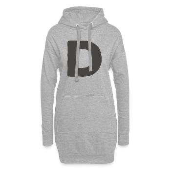 Typographie minimale en gras de la lettre D - Sweat-shirt à capuche long Femme - gris chiné - Devant