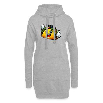 Fröhlicher Taco mit Sonnenbrille - Hoodie-Kleid - Grau meliert - Vorne