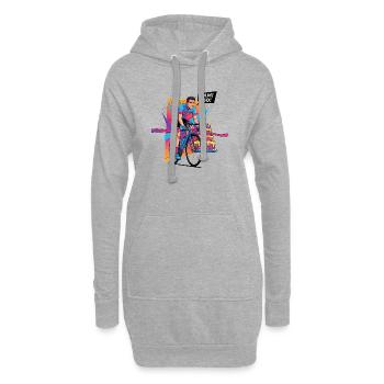 BAM! 50th Birthday Cyclist Pop Art - Hoodie Dress - heather grey - Front