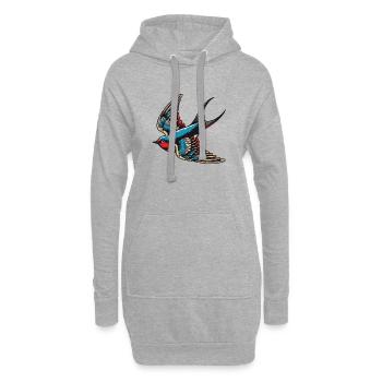 Swallow bird blue red plumage and tan wings - Hoodie Dress - heather grey - Front