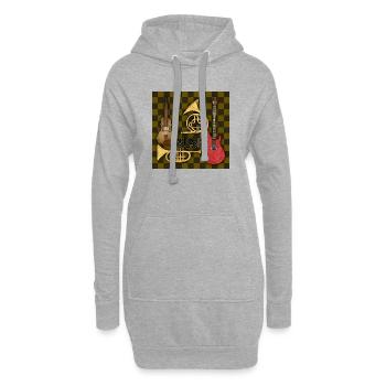 Instruments de musique - Sweat-shirt à capuche long Femme - gris chiné - Devant