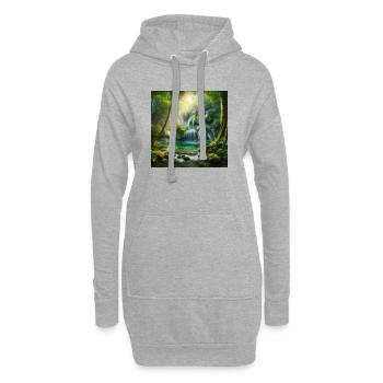 Cascade des rêves - Sweat-shirt à capuche long Femme - gris chiné - Devant