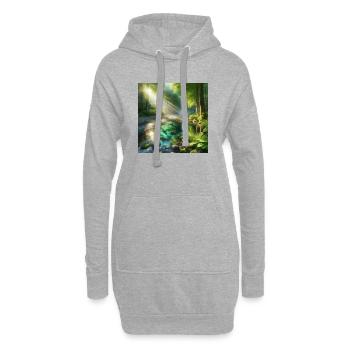 Du soleil dans un ruisseau forestier - Sweat-shirt à capuche long Femme - gris chiné - Devant