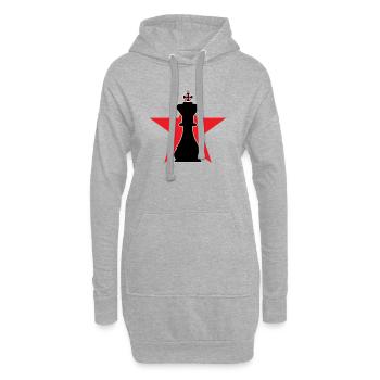 Stratège Grand Maître Étoile Rouge - Sweat-shirt à capuche long Femme - gris chiné - Devant