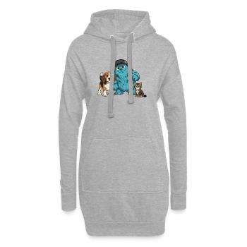 Fluffonster Fluffo & Friends: Lucky & Funtik - Hoodie-Kleid - Grau meliert - Vorne