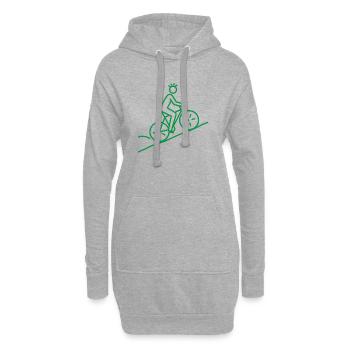 Motif minimaliste du vélo - Sweat-shirt à capuche long Femme - gris chiné - Devant