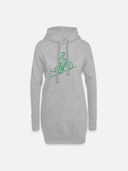Minimalistisches Fahrradmotiv - Hoodie-Kleid - Grau meliert
