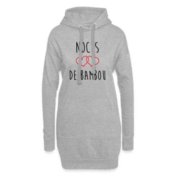 Bambushochzeit 79 Jahre Ehe - Hoodie-Kleid - Grau meliert - Vorne