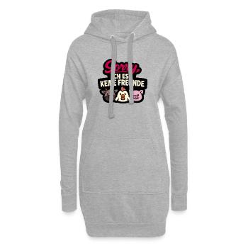 Sorry ich ess keine Freunde Vegan Spruch - Hoodie-Kleid - Grau meliert - Vorne