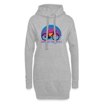 Viben auf zwei Rädern Synthwave Rennrad - Hoodie-Kleid - Grau meliert - Vorne