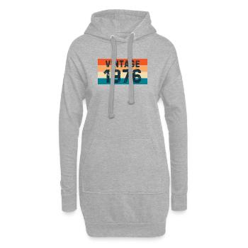 Coucher de soleil rayé vintage 1976 - Sweat-shirt à capuche long Femme - gris chiné - Devant
