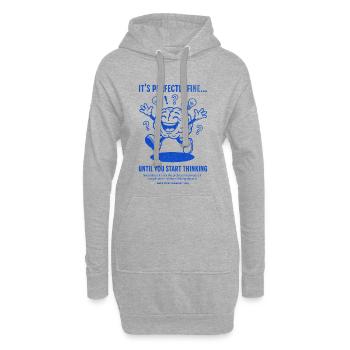 Hirn Spruch Bis Du Denkst - Hoodie-Kleid - Grau meliert - Vorne