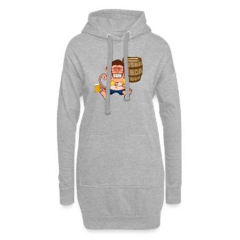 Graphisme rétro de bande dessinée dessin animé Drôle de Singe Singe - Sweat-shirt à capuche long Femme - gris chiné - Devant