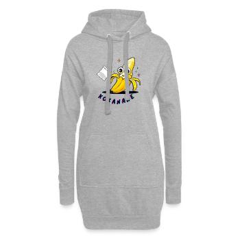 KOKANANE – Banane mit Schwung - Hoodie-Kleid - Grau meliert - Vorne
