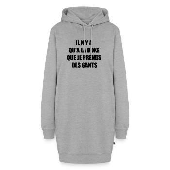 NUR IM BOXEN NEHME ICH HANDSCHUHE! - Hoodie-Kleid - Grau meliert - Vorne