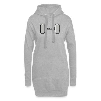 Hantel gewichte icon - Hoodie-Kleid - Grau meliert - Vorne