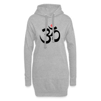 Om Zeichen Yoga Meditation - Hoodie-Kleid - Grau meliert - Vorne
