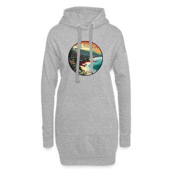 Erkunde das tropische Paradies Sayulita Mexiko - Hoodie-Kleid - Grau meliert - Vorne