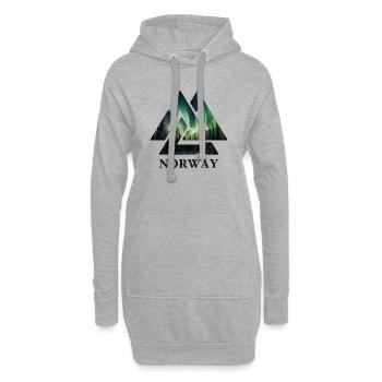 Norwegen Wikinger Knoten Polarlicht Skandinavien - Hoodie-Kleid - Grau meliert - Vorne