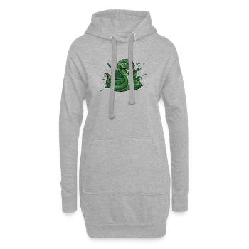 Serpent de dessin animé vert avec éclaboussures - Sweat-shirt à capuche long Femme - gris chiné - Devant