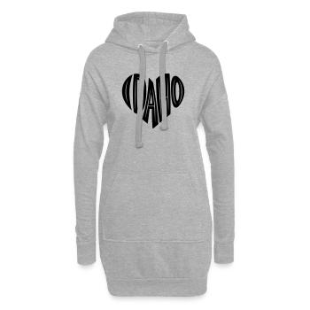 Idaho USA Herz Schriftzug - Hoodie-Kleid - Grau meliert - Vorne