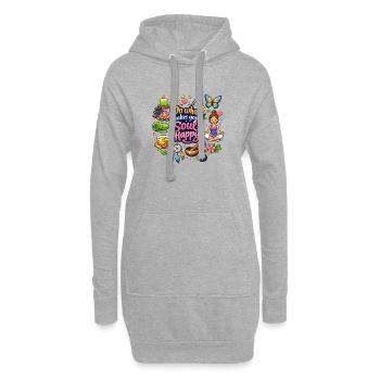 Fais ce qui rend ton âme heureuse - Sweat-shirt à capuche long Femme - gris chiné - Devant