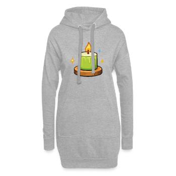 Grüne Kerze - Hoodie-Kleid - Grau meliert - Vorne