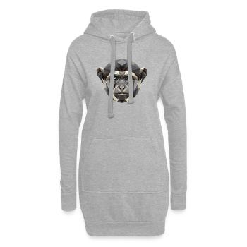 Gibbon Affe Weißhandgibbon Monkey Süße Lar Gibbons - Hoodie-Kleid - Grau meliert - Vorne