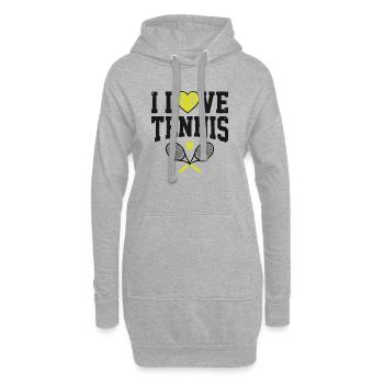 Tennis T-shirt, I Love Tennis Shirt, Hoodie, Tasse - Hoodie-Kleid - Grau meliert - Vorne