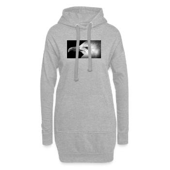 Schwarzweißes Möwenprofil - Hoodie-Kleid - Grau meliert - Vorne