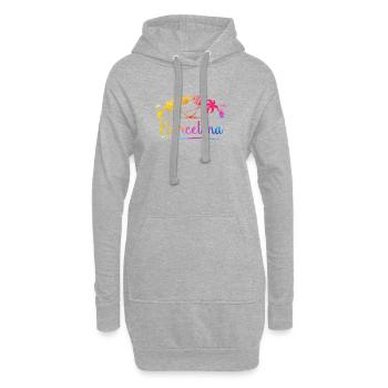 Barcelona Strandpalme Sunset - Hoodie-Kleid - Grau meliert - Vorne
