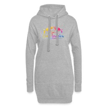 Palmiers de Los Angeles - Sweat-shirt à capuche long Femme - gris chiné - Devant